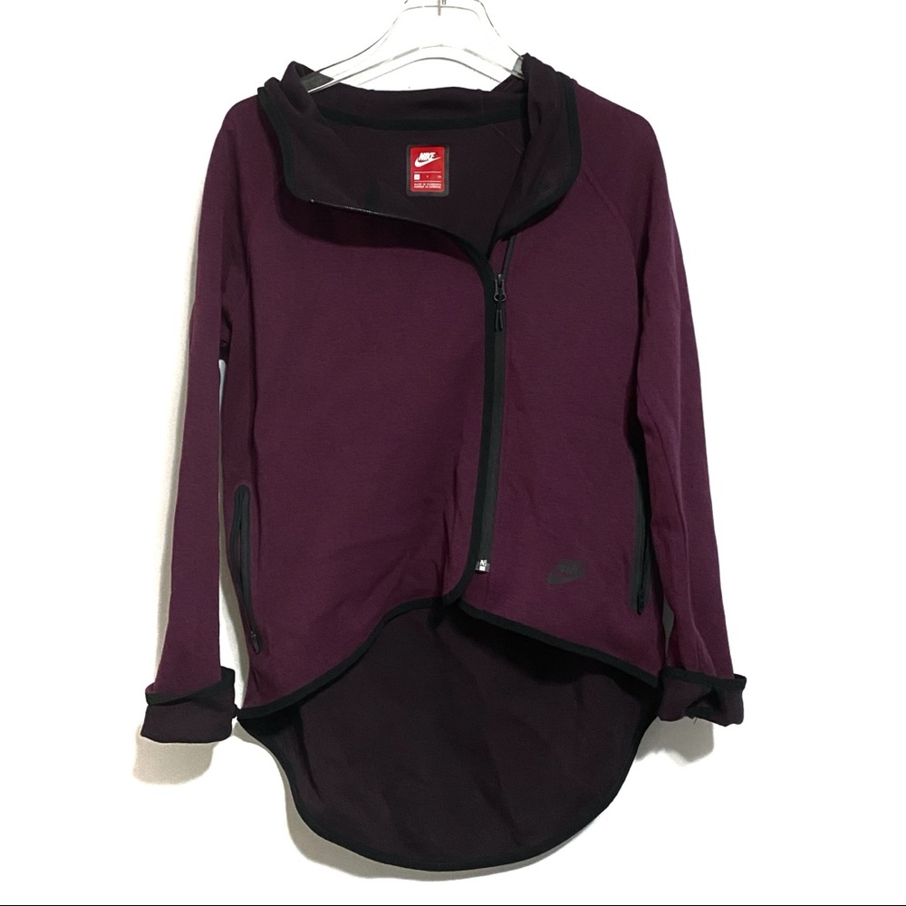 Nike Heather Burgundy Hooded Zip Up